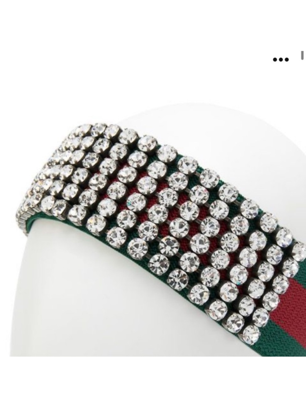 Gucci Crystal & Green-Red Web Headband - Picture 2 of 4